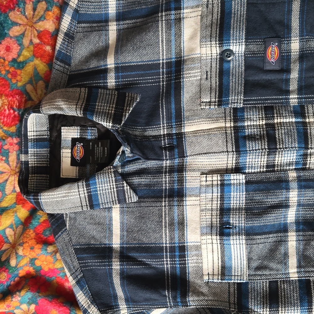 Dickies blue and white shacket / coat